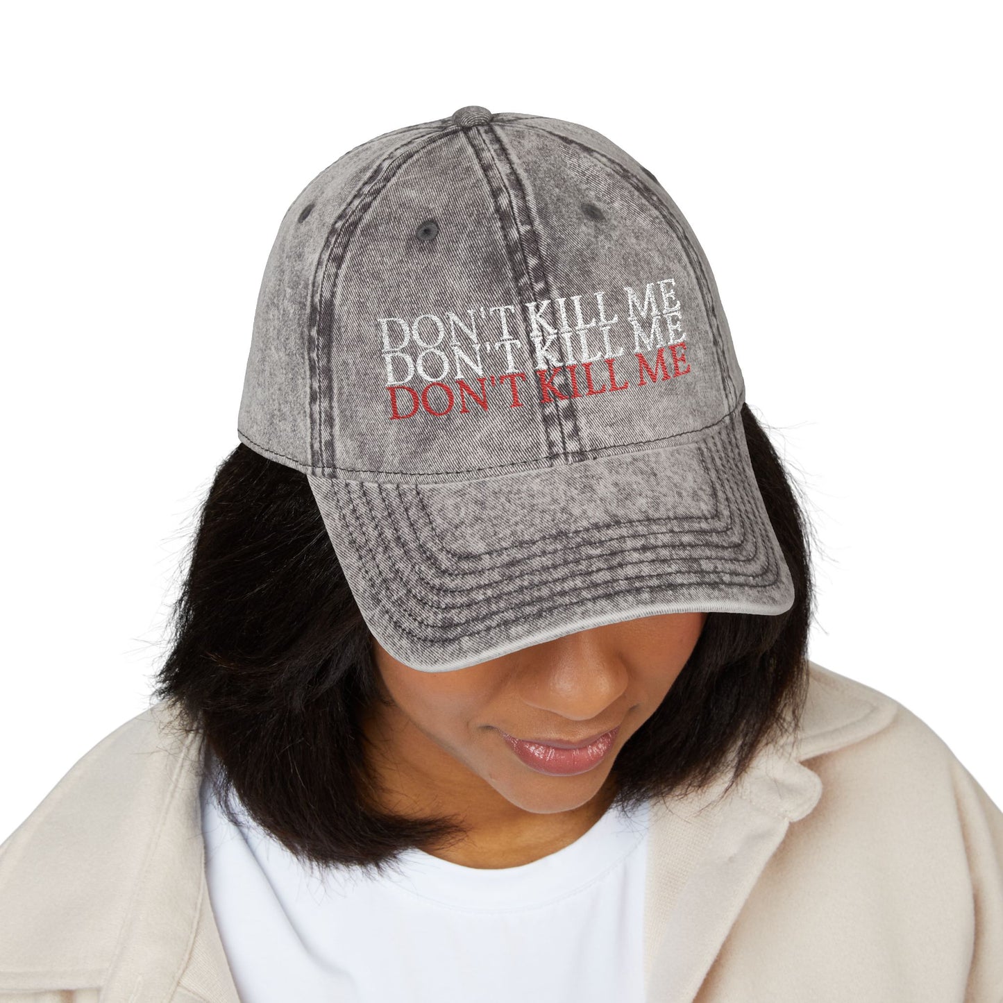 Don't Kill Me! | Vintage embroidered hat