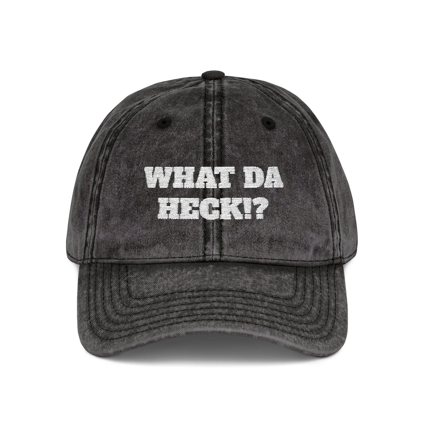 WHAT DA HECK!? Cap | Vintage Embroidered Distressed Baseball Hat